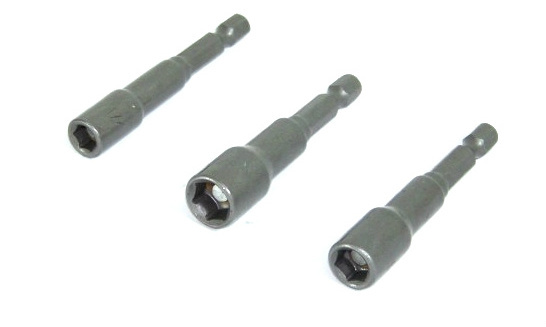 3 pc Magnetic Nut Driver Bit Setter 1/4″ Hex Shank Quick Change 1/4 3/8 5/16 set