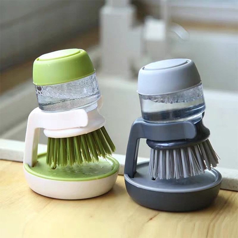 Soap Dispenser with Dish Brush & Storage Bracket, Easy to Clean Kitchen Utensils