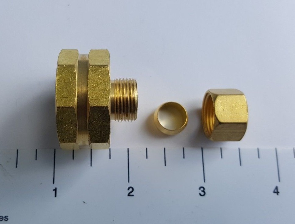 1) 3/8″ OD COMPRESSION X 3/4″ FHT GARDEN HOSE THREADED FEMALE ADAPTER, LEAD FREE