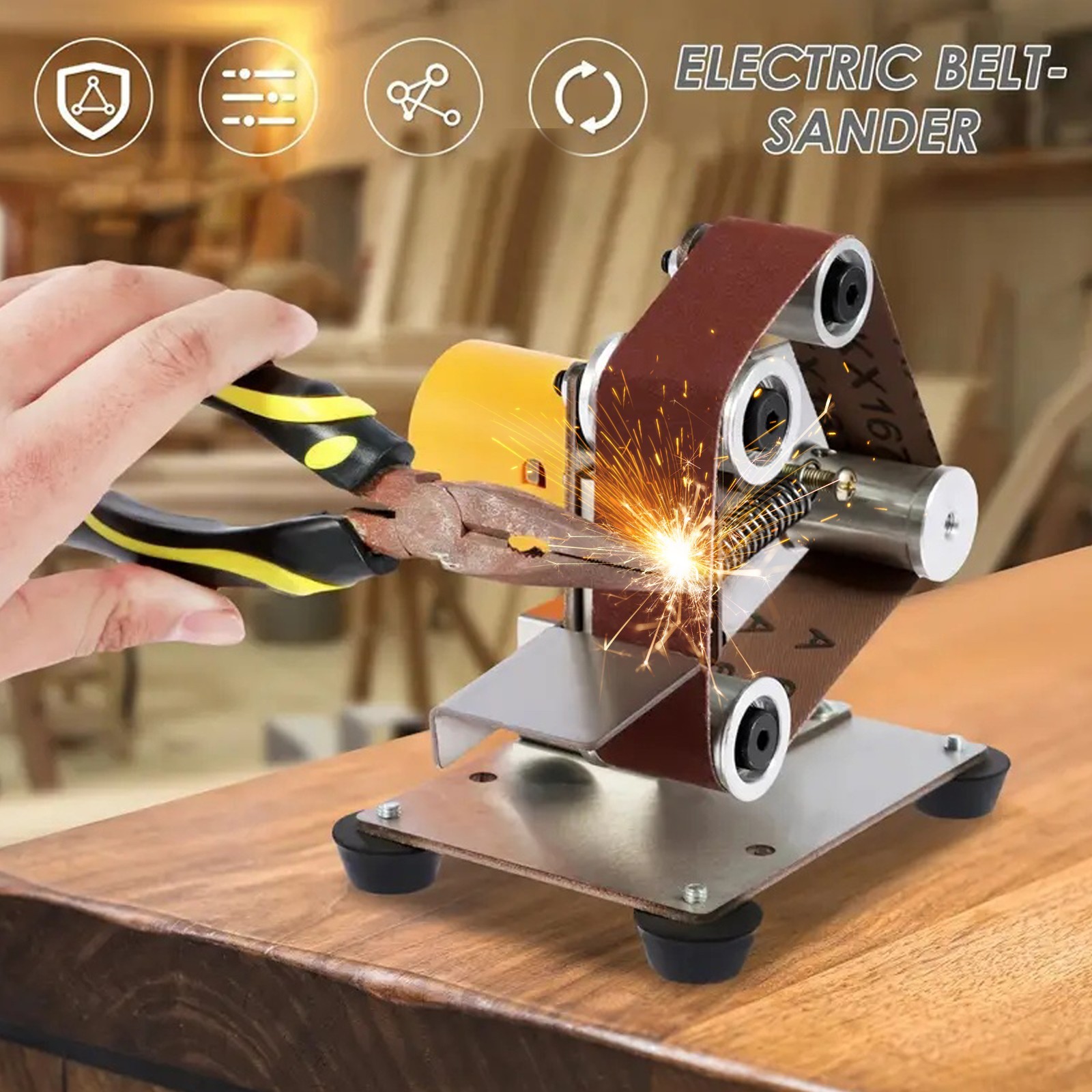 Mini Electric Belt Sander 7 Speed Benchtop Grinder Knife Sharpener Polisher US