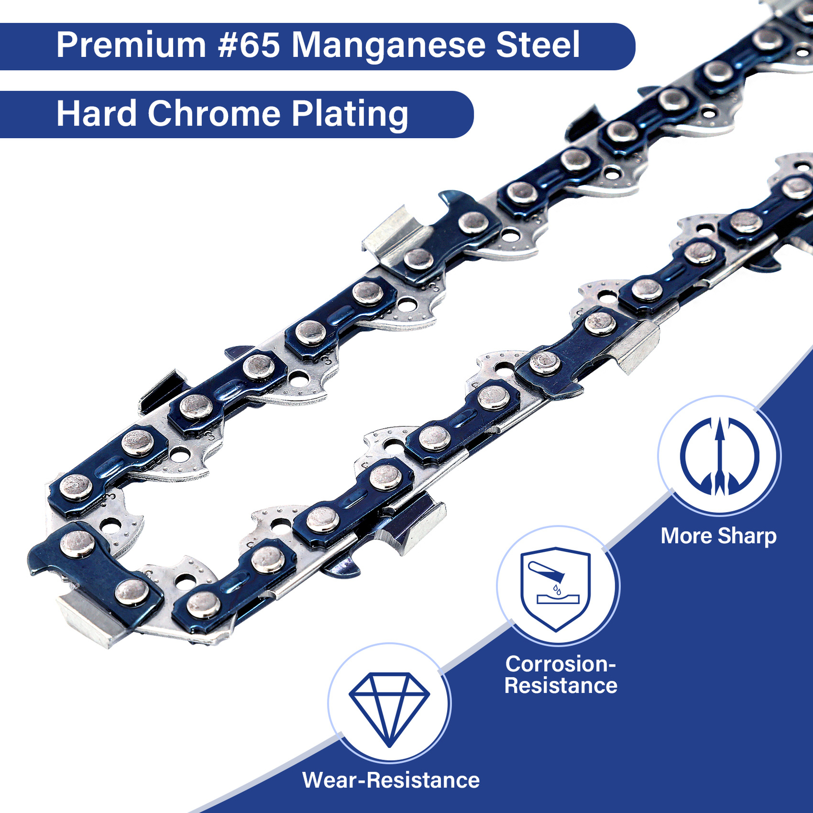 2PCS 20″ inch Chainsaw Chain Blade 3/8″LP .050″ 72 DL 20in Full-Chisel 050-72DL