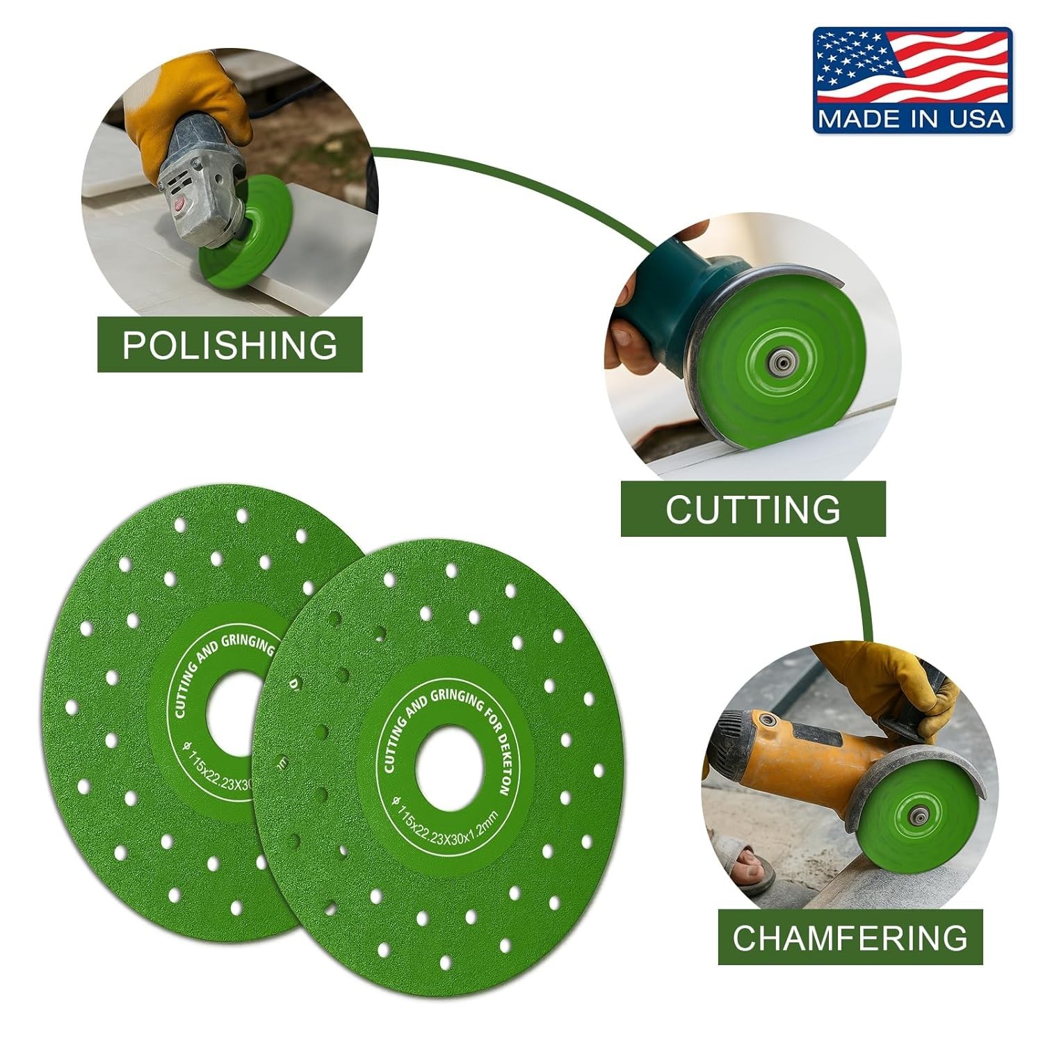 3 Pcs Diamond Saw Blades 100mm/4 Vacuum Brazed Ultra-Thin Multi-Pore Abrasive