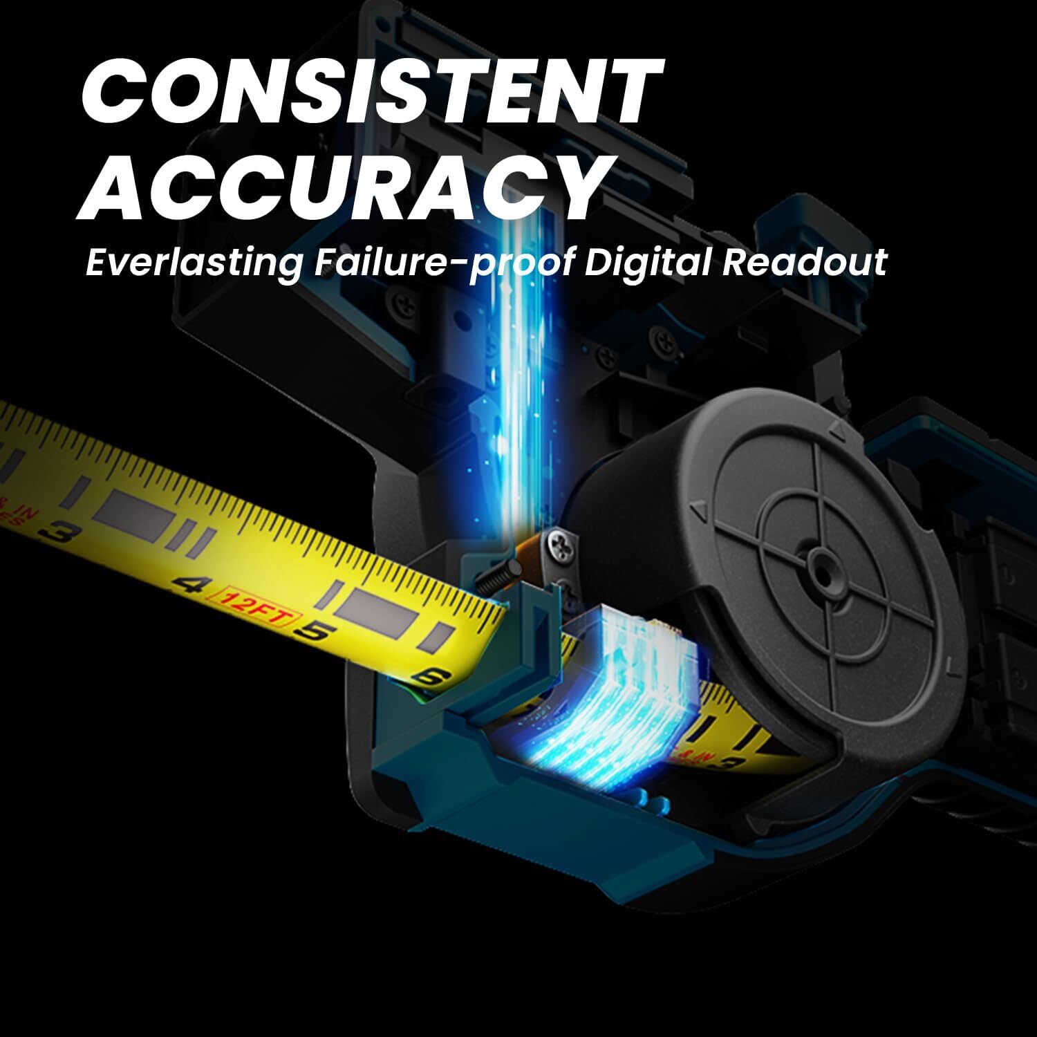 3-in-1 Digital Tape Measure, 330Ft Laser Measurement Tool with Rechargeable