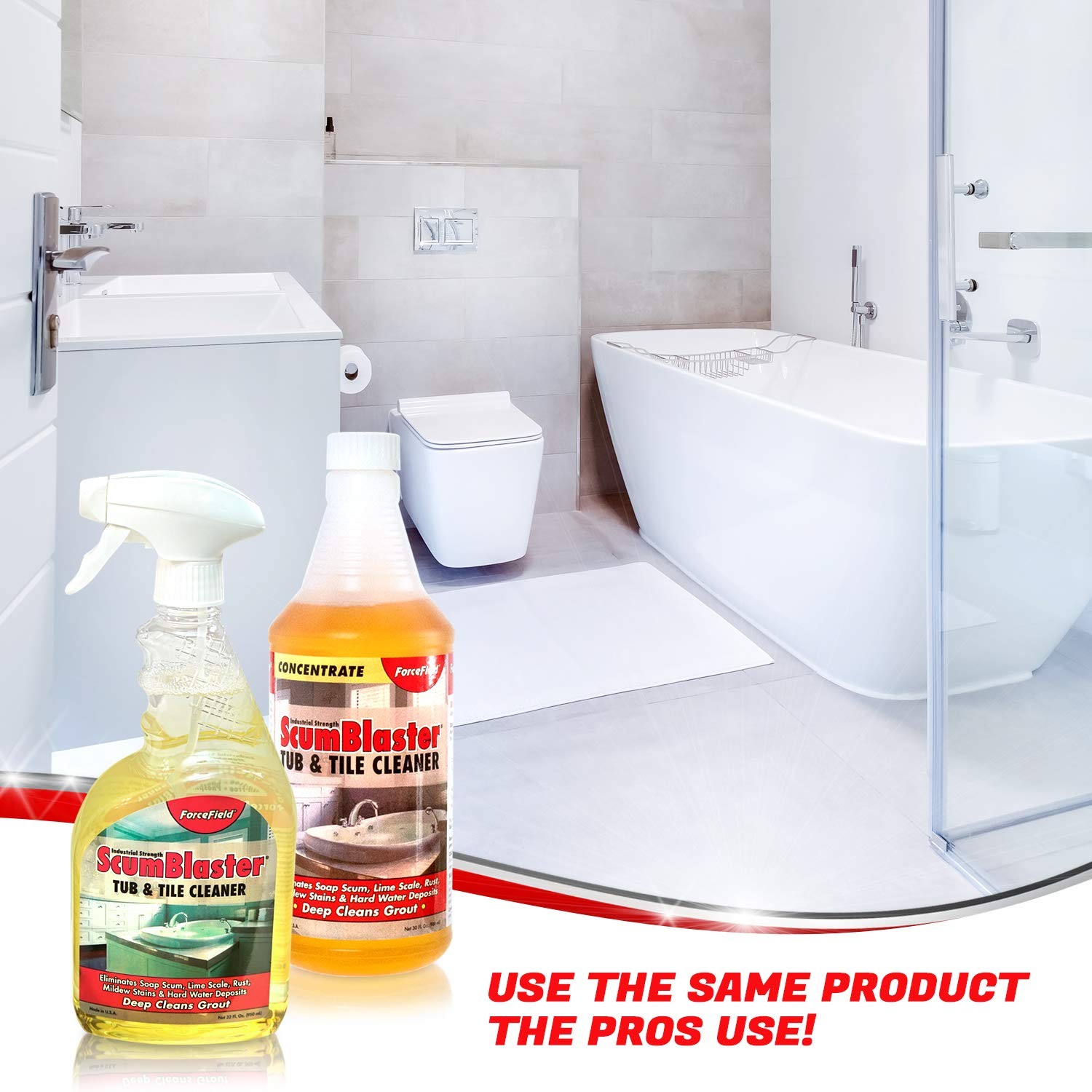 ScumBlaster: Soap Scum Remover, Tile and Grout Cleaner, Hard Water Stains and…