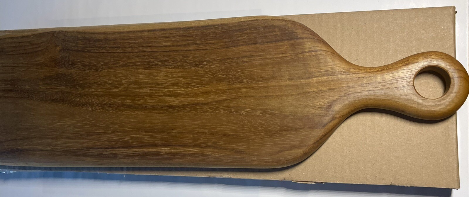 Teak Wood – One Piece Solid Teak Wood Board for Cutting, Serving, W/ Long Handle