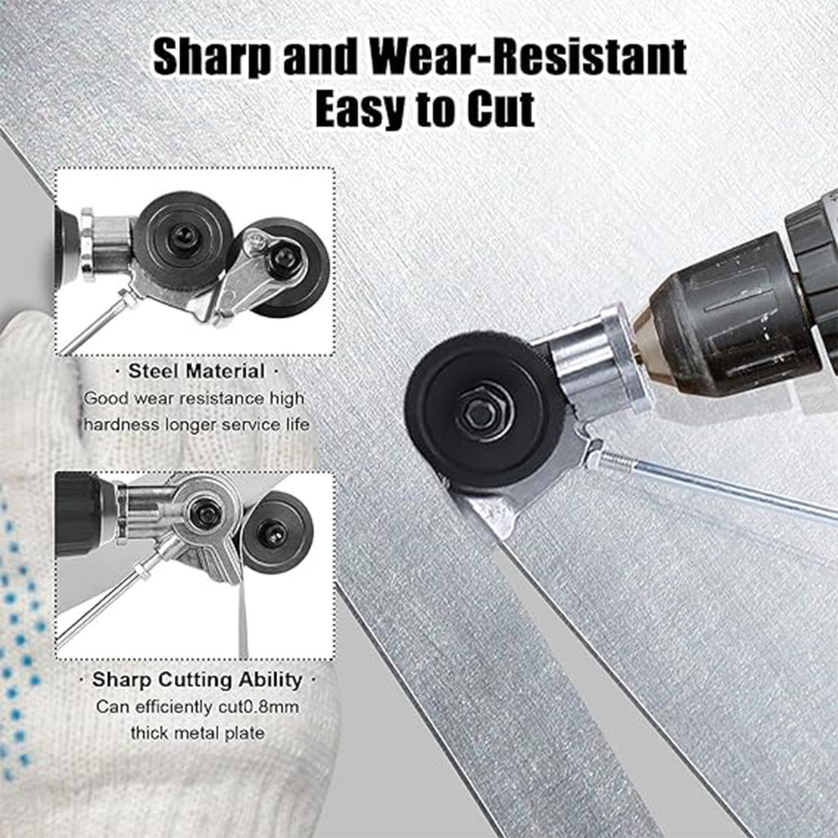 Electric Drill Plate Cutter Sheet Metal Nibbler Precise Cutting Sheet Cutter US