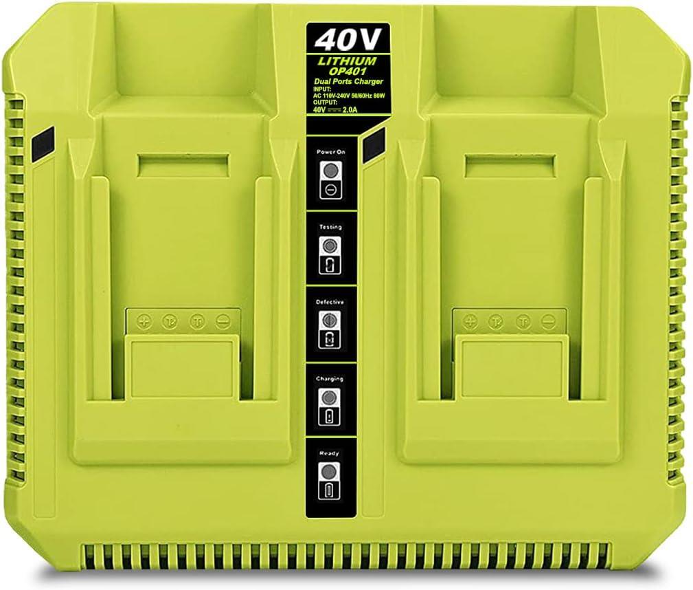 OP401 40V Dual Charger for Ryobi 40V 4.0Ah OP40404 OP4040 Battery Rapid Charger