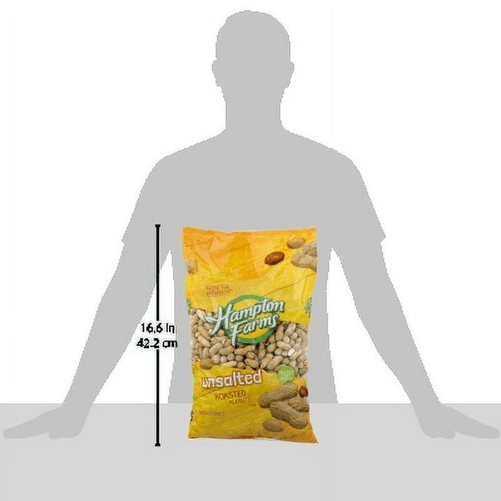 6 Pack – Hampton Farms Unsalted In-Shell Peanuts (5 lbs.)