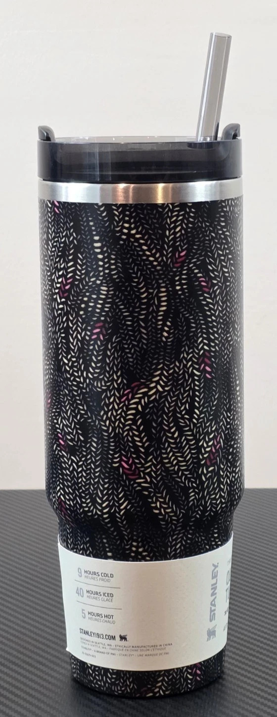 Stanley x CALIA FlowState Quencher H2.0 Tumbler 30oz Black Serpent Straw No Box