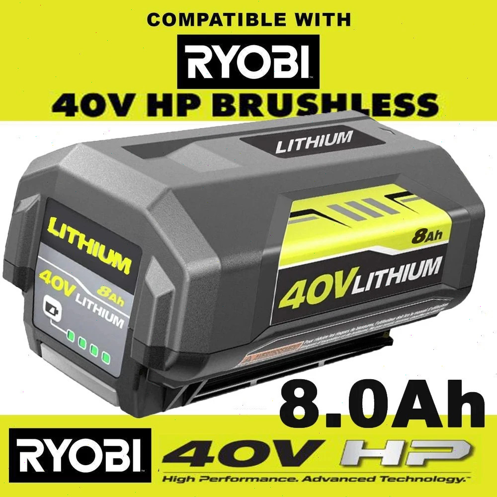 40V Battery For Ryobi 40V 8.0Ah Lithium OP4060 OP4030 OP4050 OP40602 OP40261