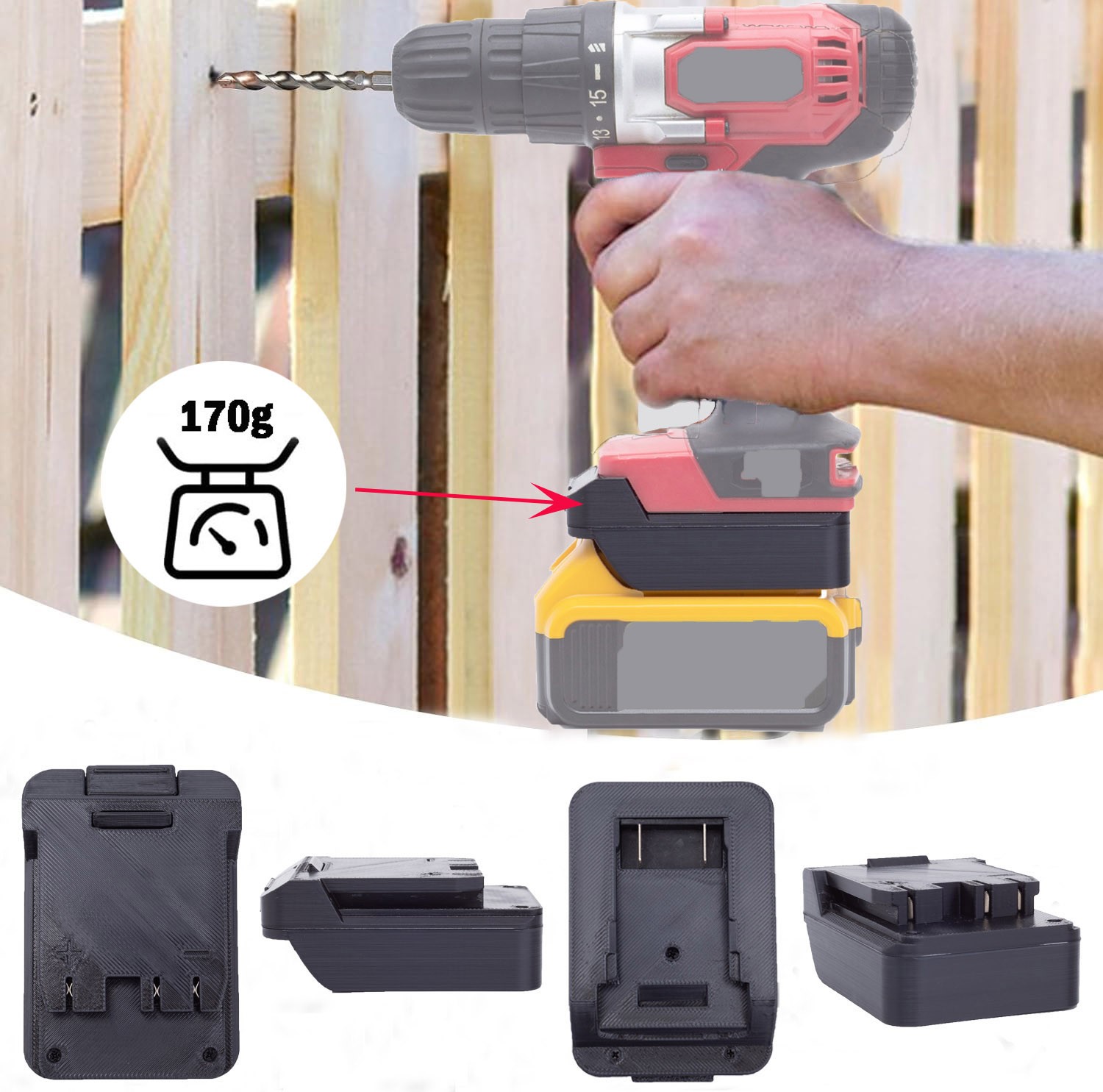New Adapter For Dewalt 20V Max Battery To For Hyper Tough 20V Series Power Tools