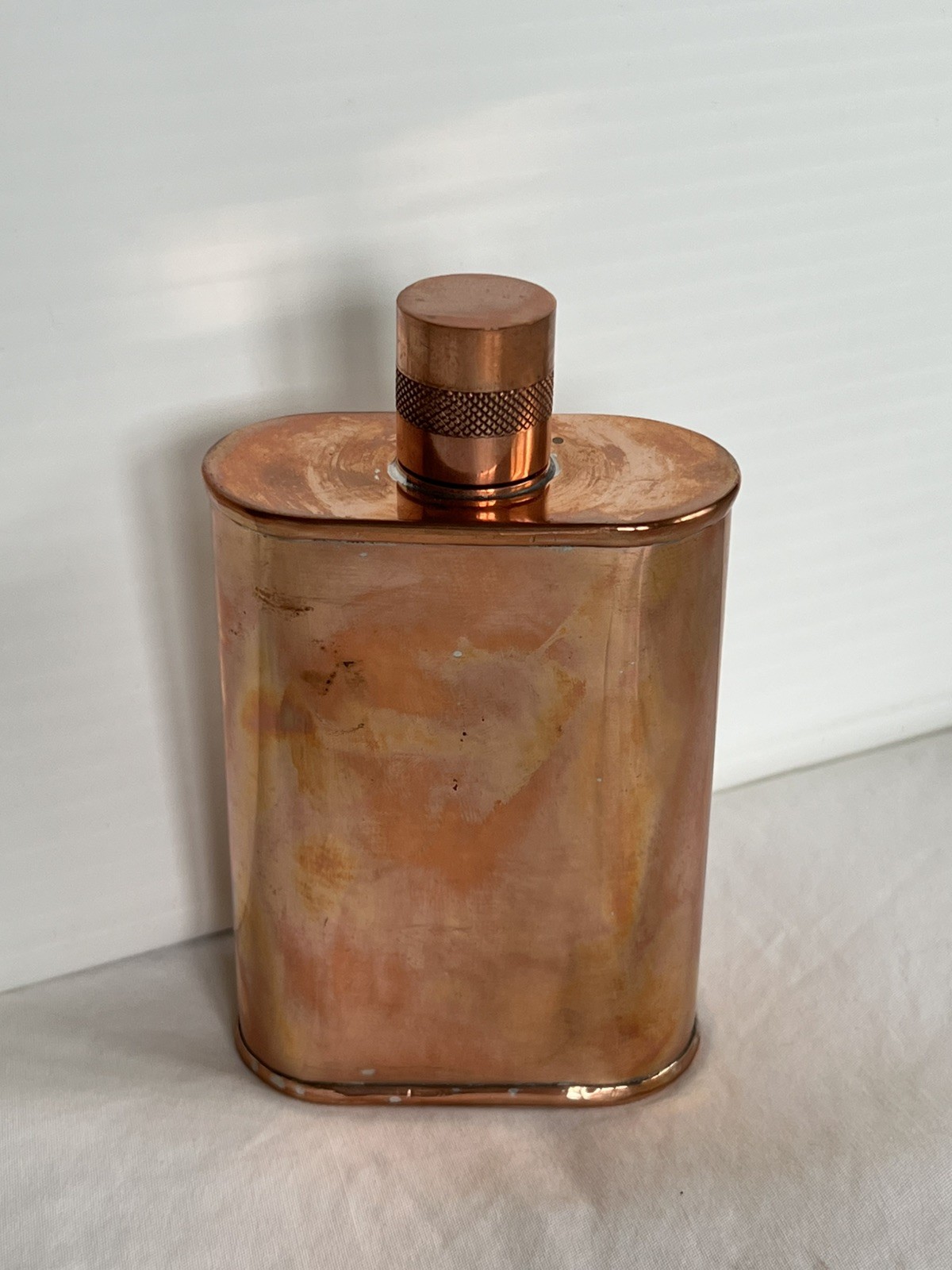 JACOB BROMWELL COPPER FLASK VERMONTER 9oz 5″ TIN-lined Natural Patina