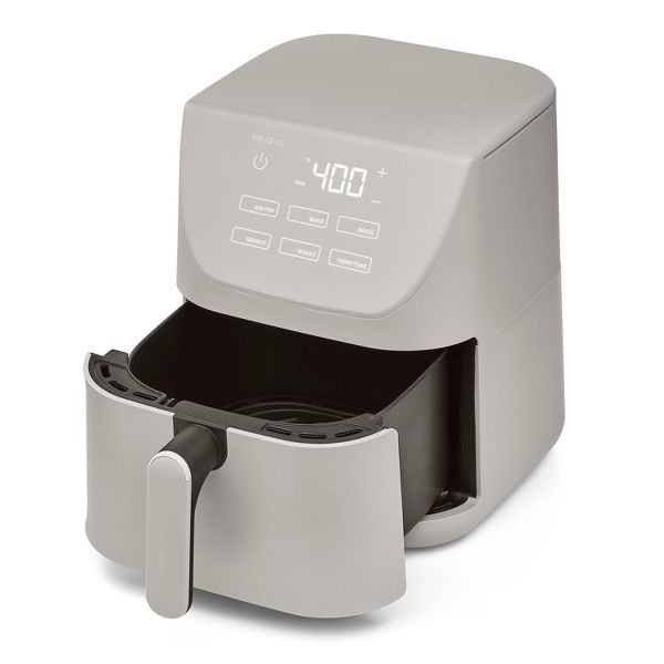 CRUXGG 6QT AIR FRYER: 1500W ELECTRIC FRYER DISHWASHER-SAFE PARTS – GRAY