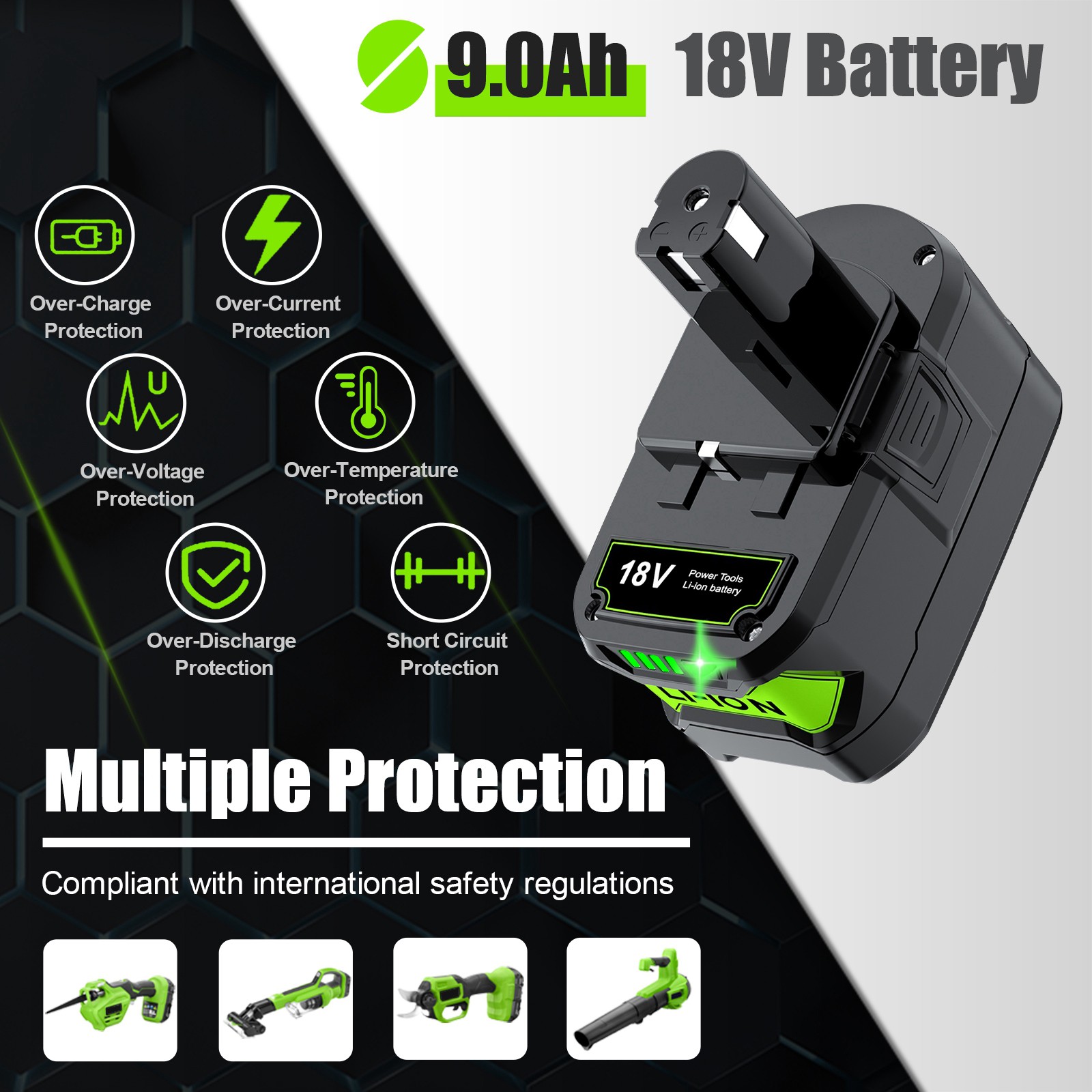 1/2Pack 3.5-12Ah For Ryobi 18V Battery/Charger One+ P108 P107 P105 P104 P102