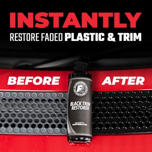 Black Trim Restorer – Lasts 6+ Months, Dye Infused Waterproof Plastic 4 Oz