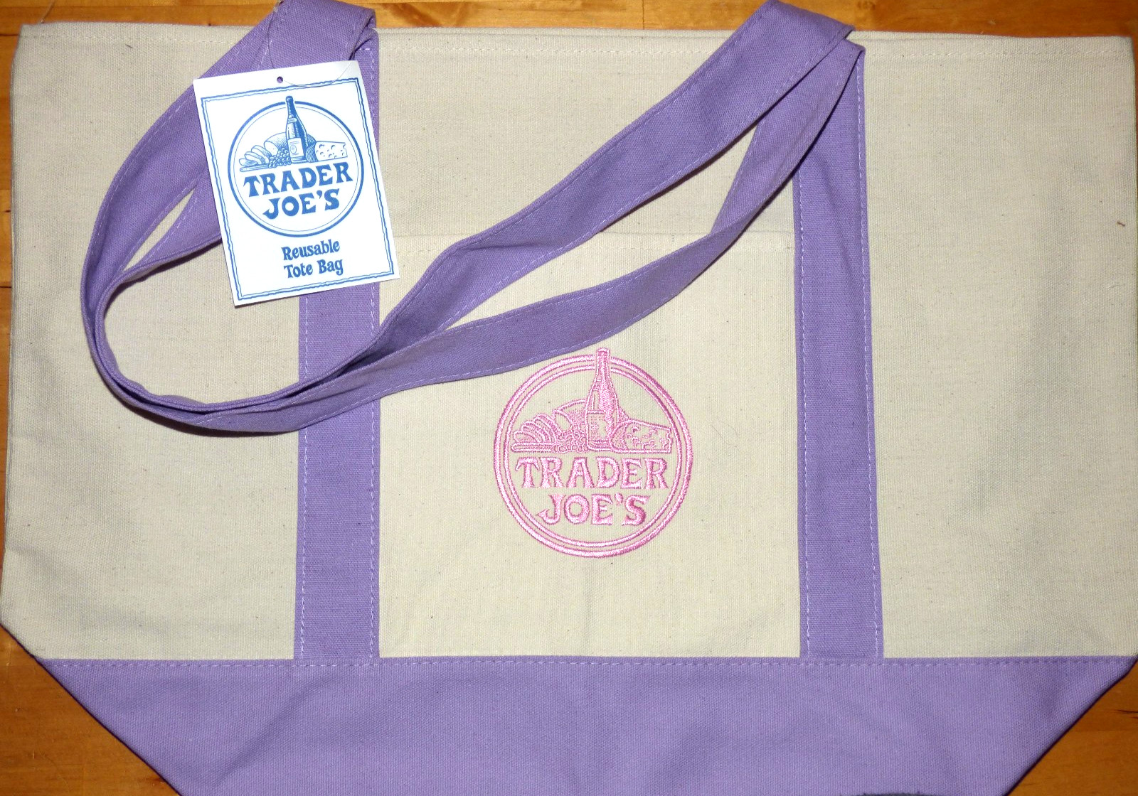 Trader Joe’s – LARGE Canvas Tote Bag – Lavender – Spring 2026 – Limited Edition