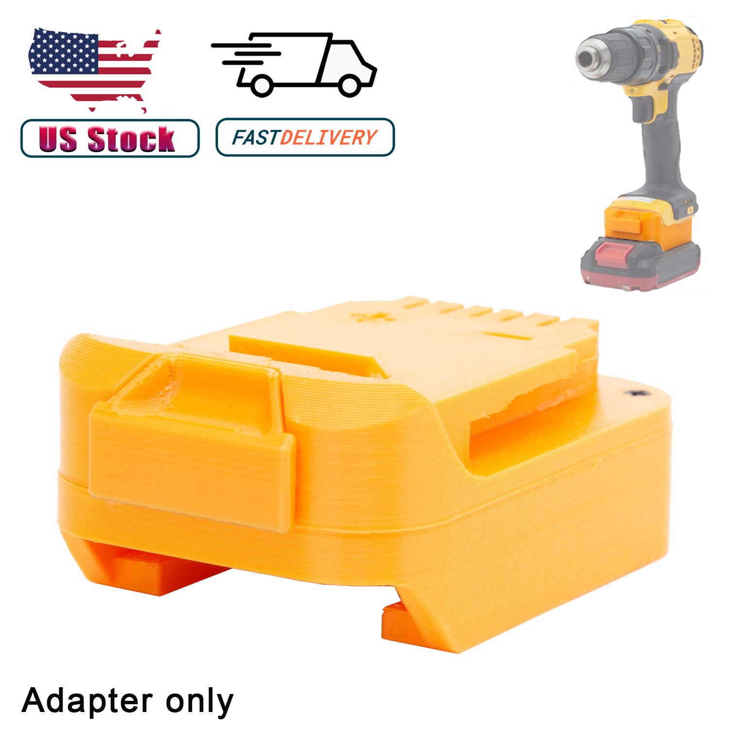 Battery Adapter For Bauer 20V Li-ion Battery To For Dewalt 18V/20V Power Tool US