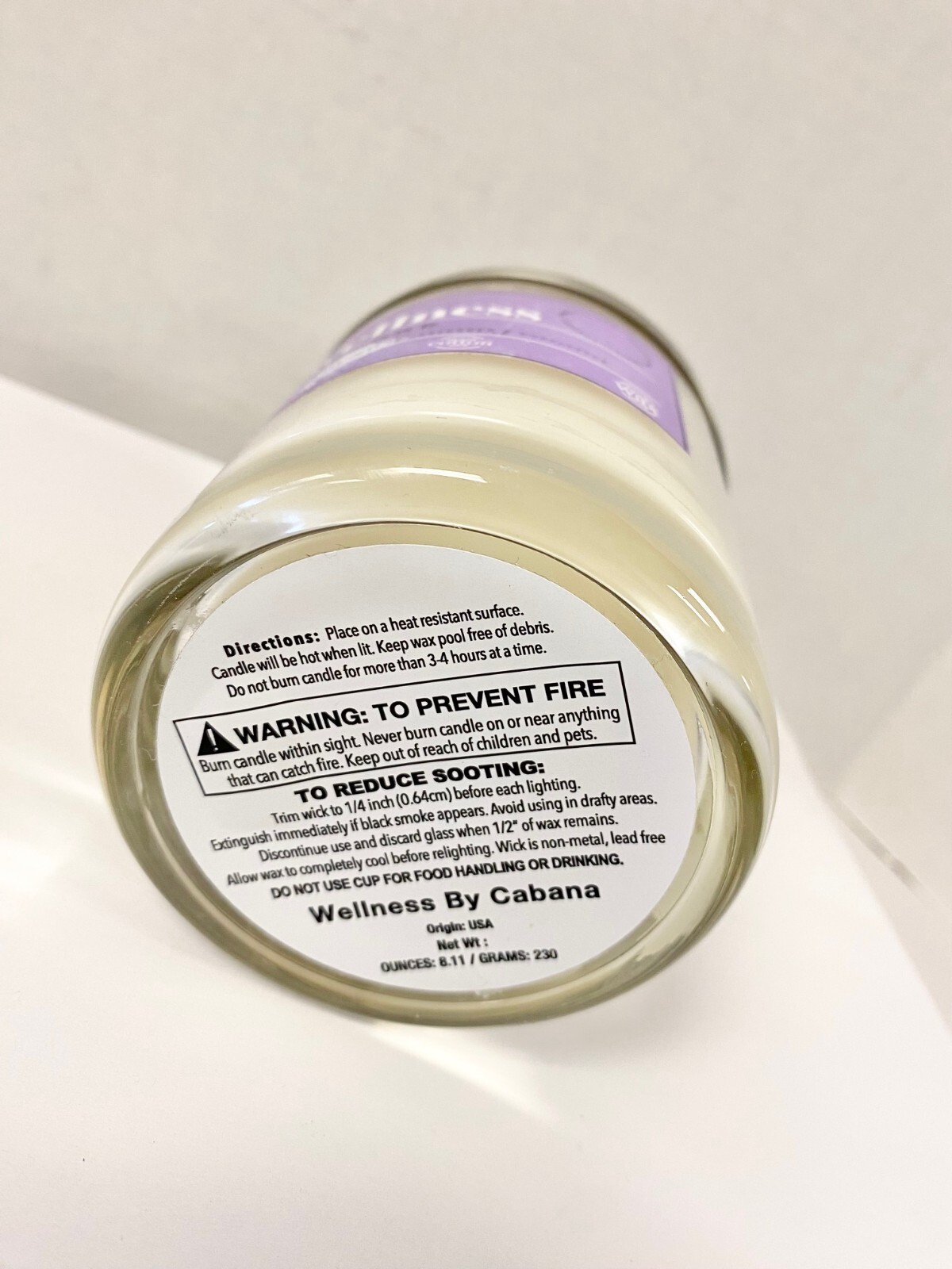WELLNESS Cabana RESTORE Lavender Eucalyptus Essential Oil Wax Candle 8.11 OZ
