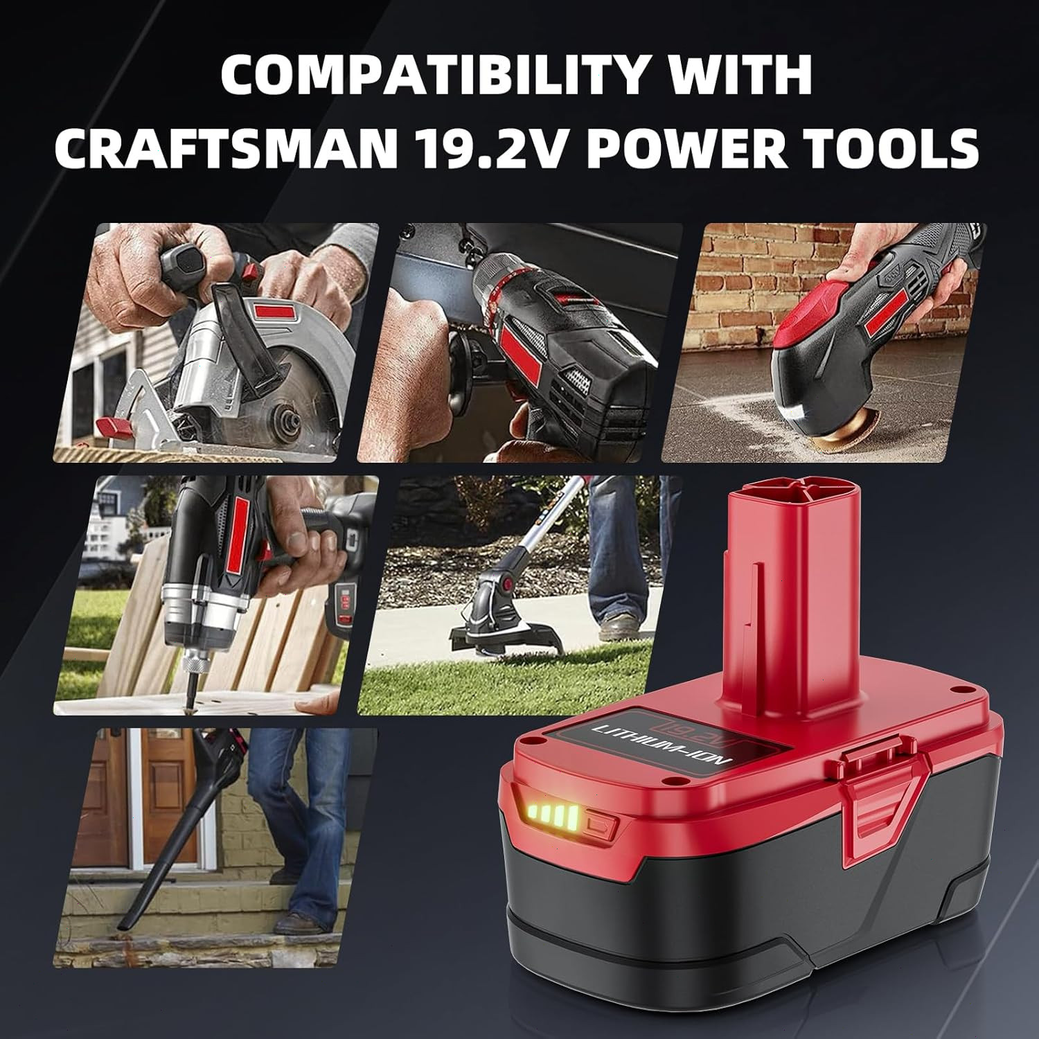 2packs 19.2Volt max 8.0Ah For Craftsman C3 DieHard Lithium-ion XCP Battery 11375