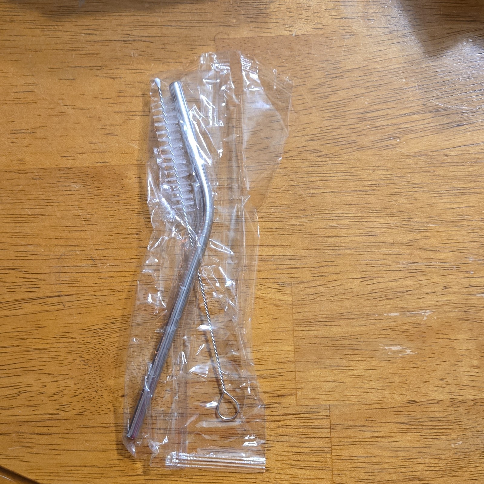 Metal straw and Bottle Brush Cleaning Tool, Silver, Reusable, Less Than 10 in