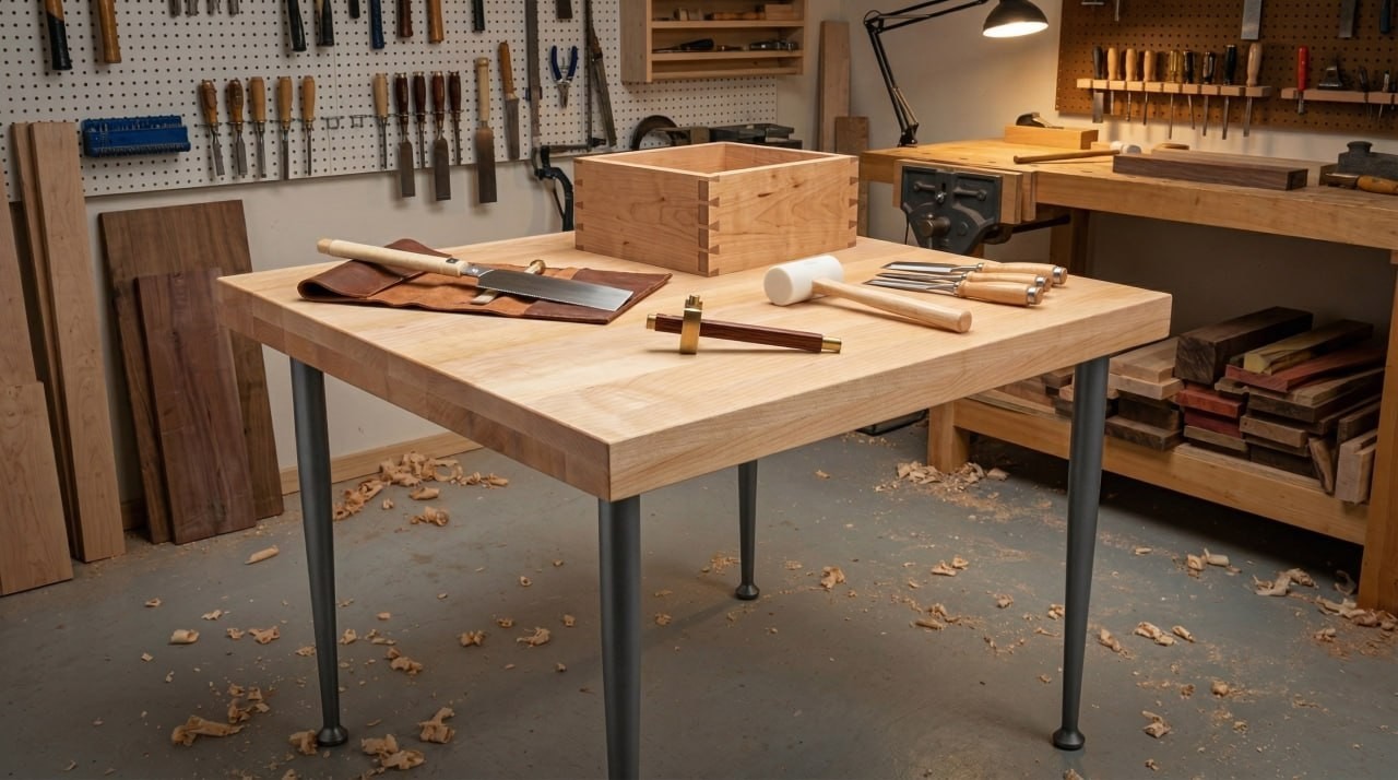 24 in. x 24 in. x 1.5 in. Solid Maple Butcher Block Countertop