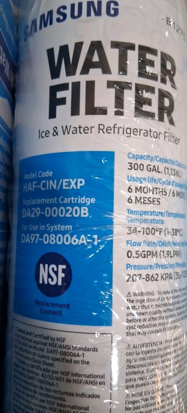 Samsung Replacement Refrigerator Water Filters DA29-00020B HAF-CIN/EXP Lot Of 2