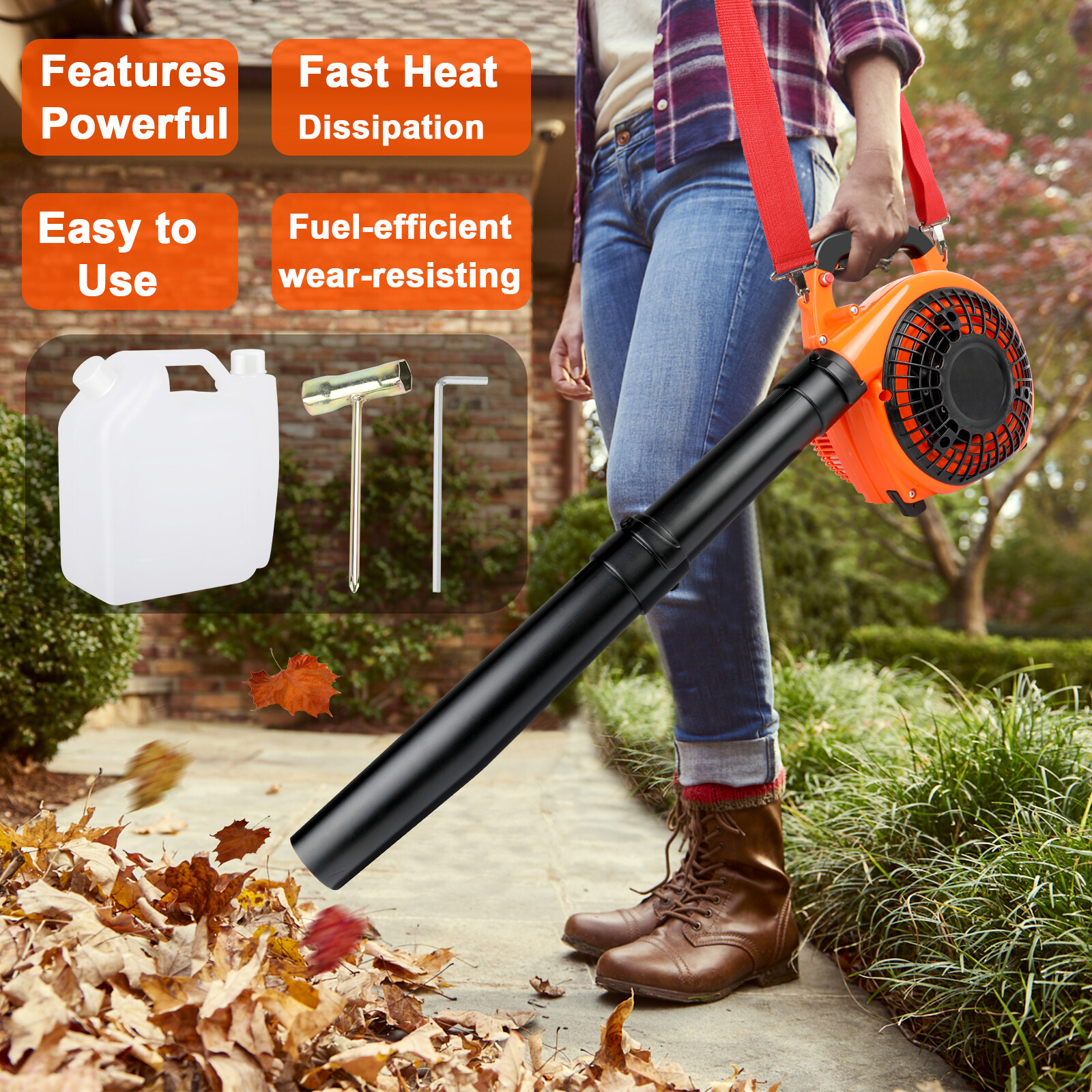 Handheld 2-Stroke Leaf Blower Gas Powered Commercial Heavy Duty Grass Yard