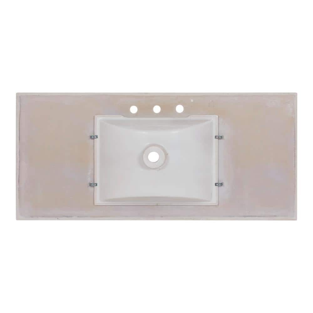 Home Decorators Collection 49 in. W x 22 in. D Engineered Stone Composite White