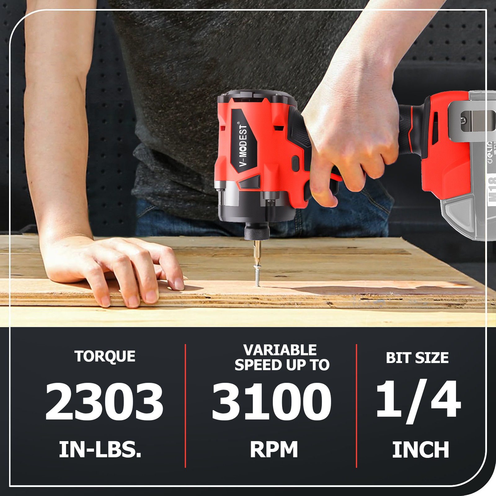 Compatible Milwaukee M18 Lithium-Ion Cordless 1/4″ Hex Impact Driver Brushless