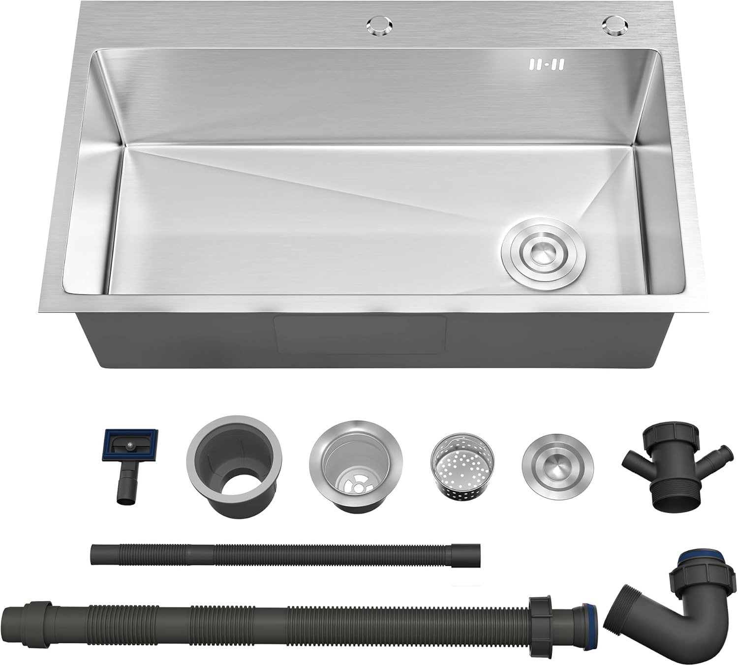 TWT 30 x 18 Inch Drop In Kitchen Sink Single Bowl Stainless Steel Undermount