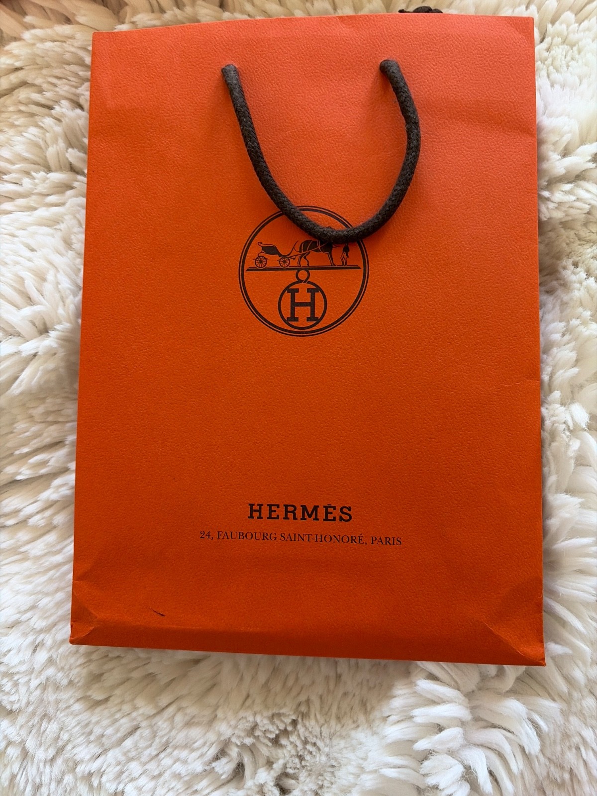 hermes paper bag 12 in 8.5 in 3.5 width