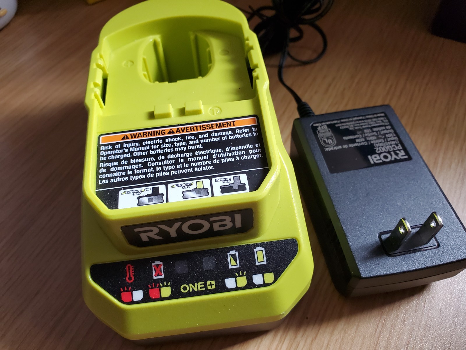 Ryobi 18V ONE+ Lithium-Ion Battery Charger OEM