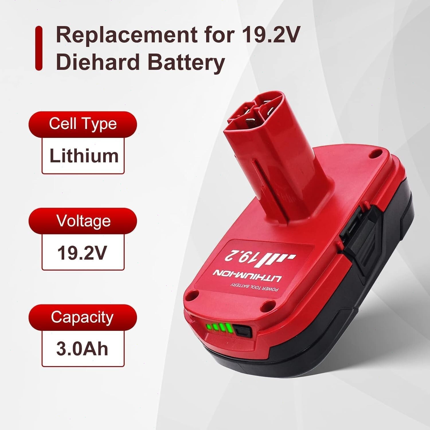 19.2V 3.0AH For Craftsman 19.2V Battery Lithium C3 DieHard XCP / Charger 11375