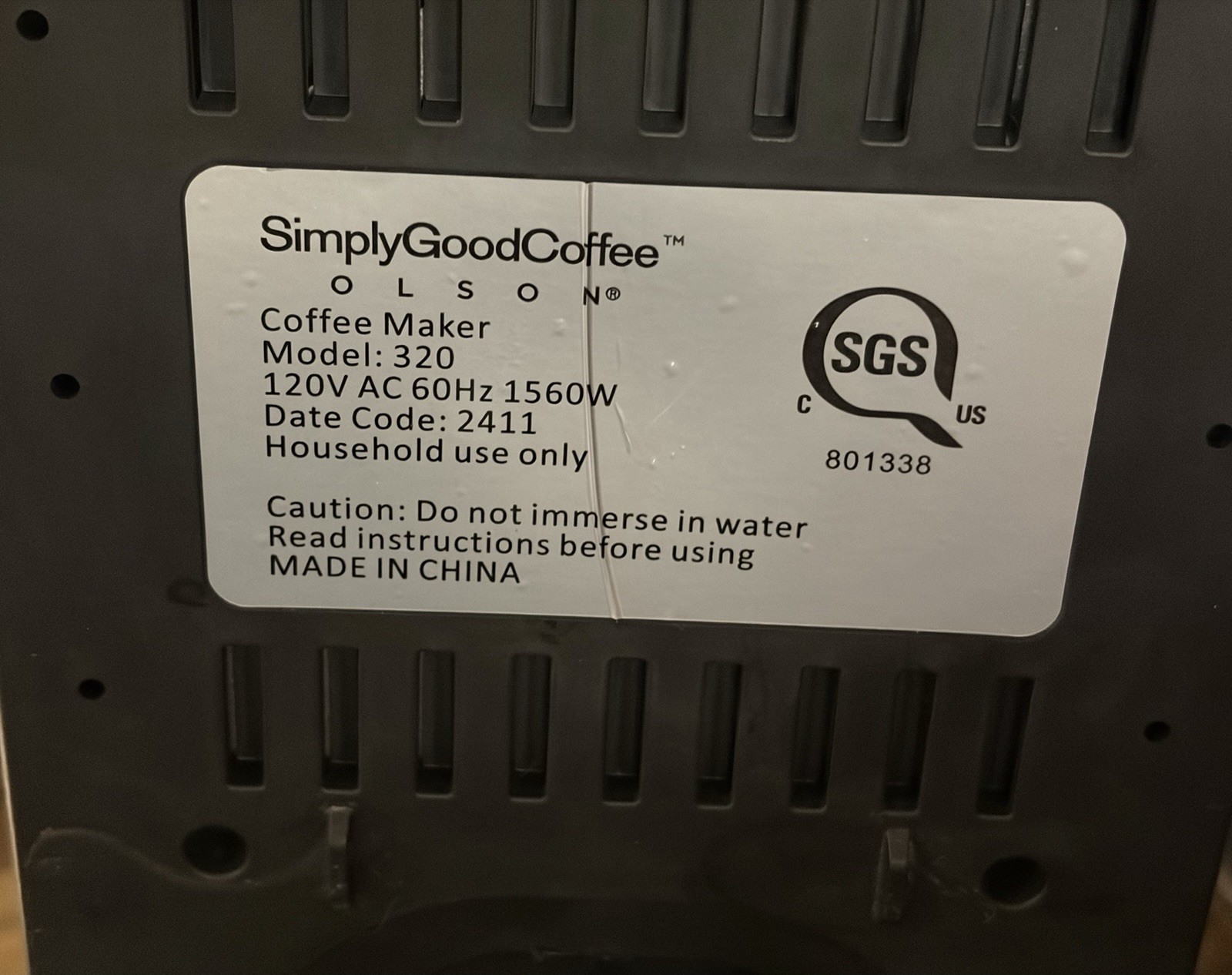 SimplyGoodCoffee Olson Coffee Maker Brewer with Bloom EXCELLENT Barely Used