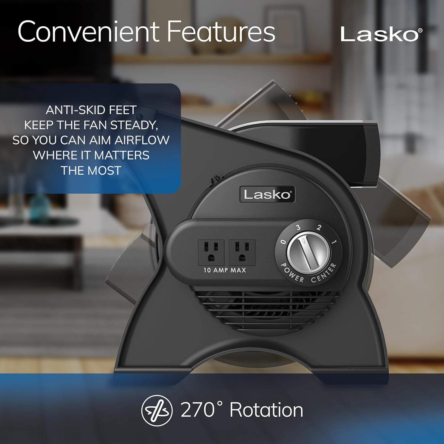 Lasko High Velocity Portable Utility Fan – Adjustable Air Mover Blower Fan for B