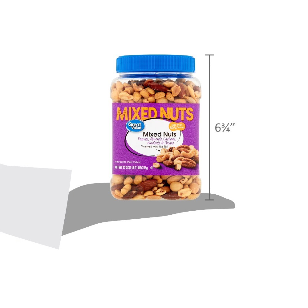 Great Value Mixed Nuts with Peanuts, 27 oz