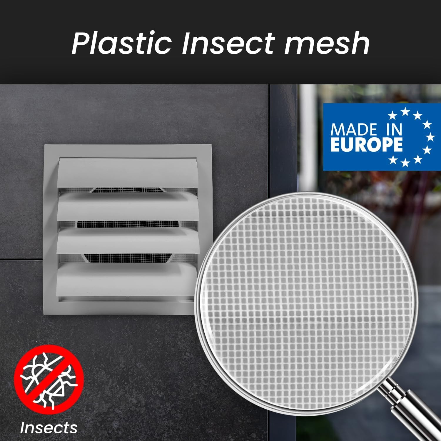 ABS Plastic Gray 6 Inch Dryer Vent Cover Outside, 6 Inch Exhaust Vent Cover with