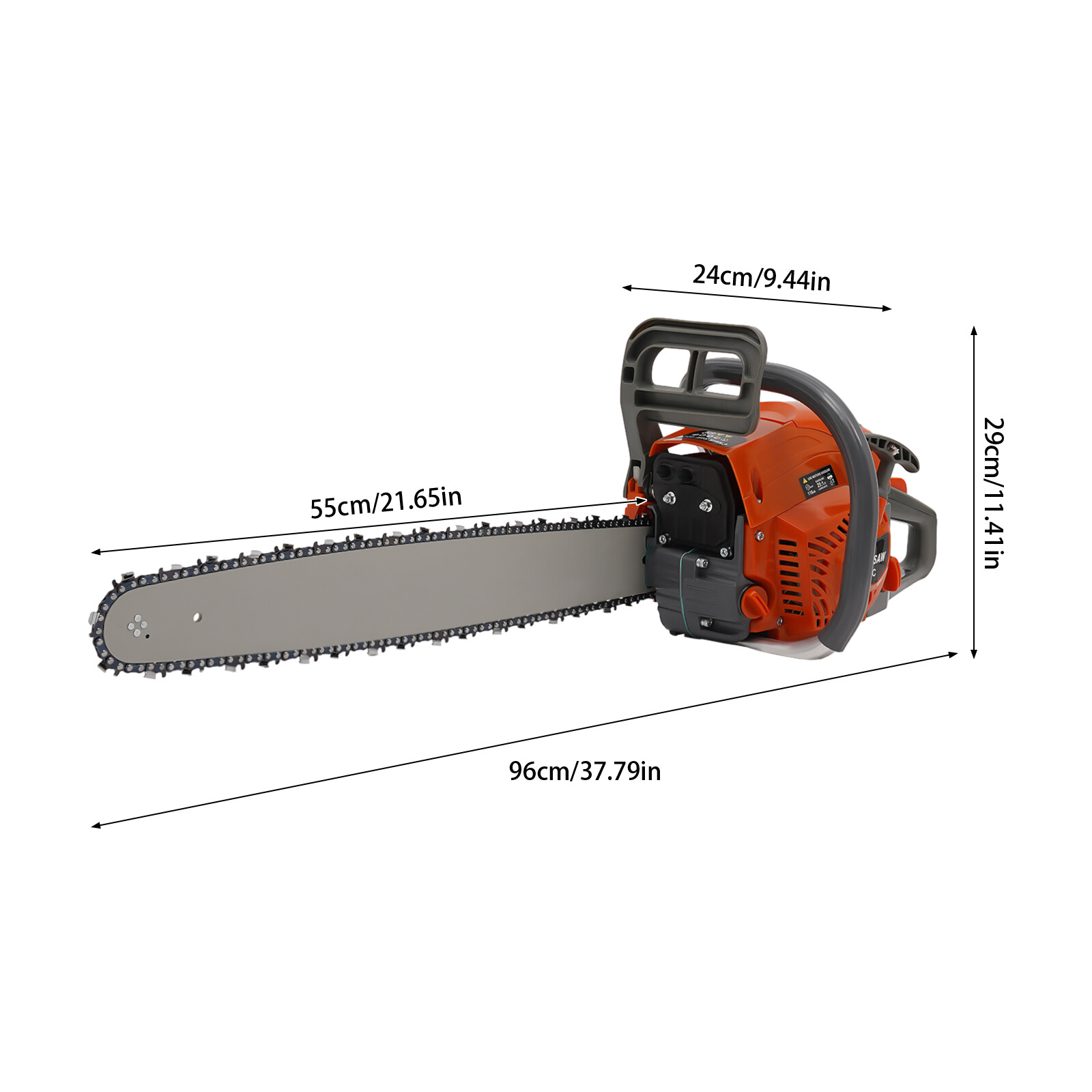 2-Stroke Gasoline Chainsaw 60 CC 22″ Bar Power Engine Wood Cutting Gas Chain Saw