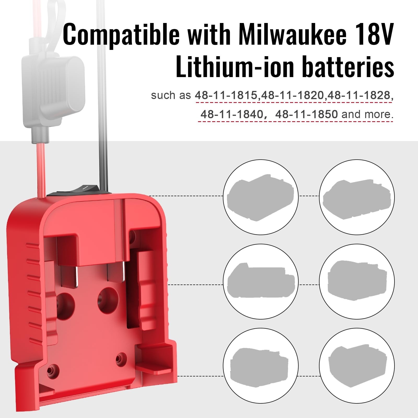 18V to 12V Power Wheel Adapter Compatible with Milwaukee 18V Battery for DIY Car