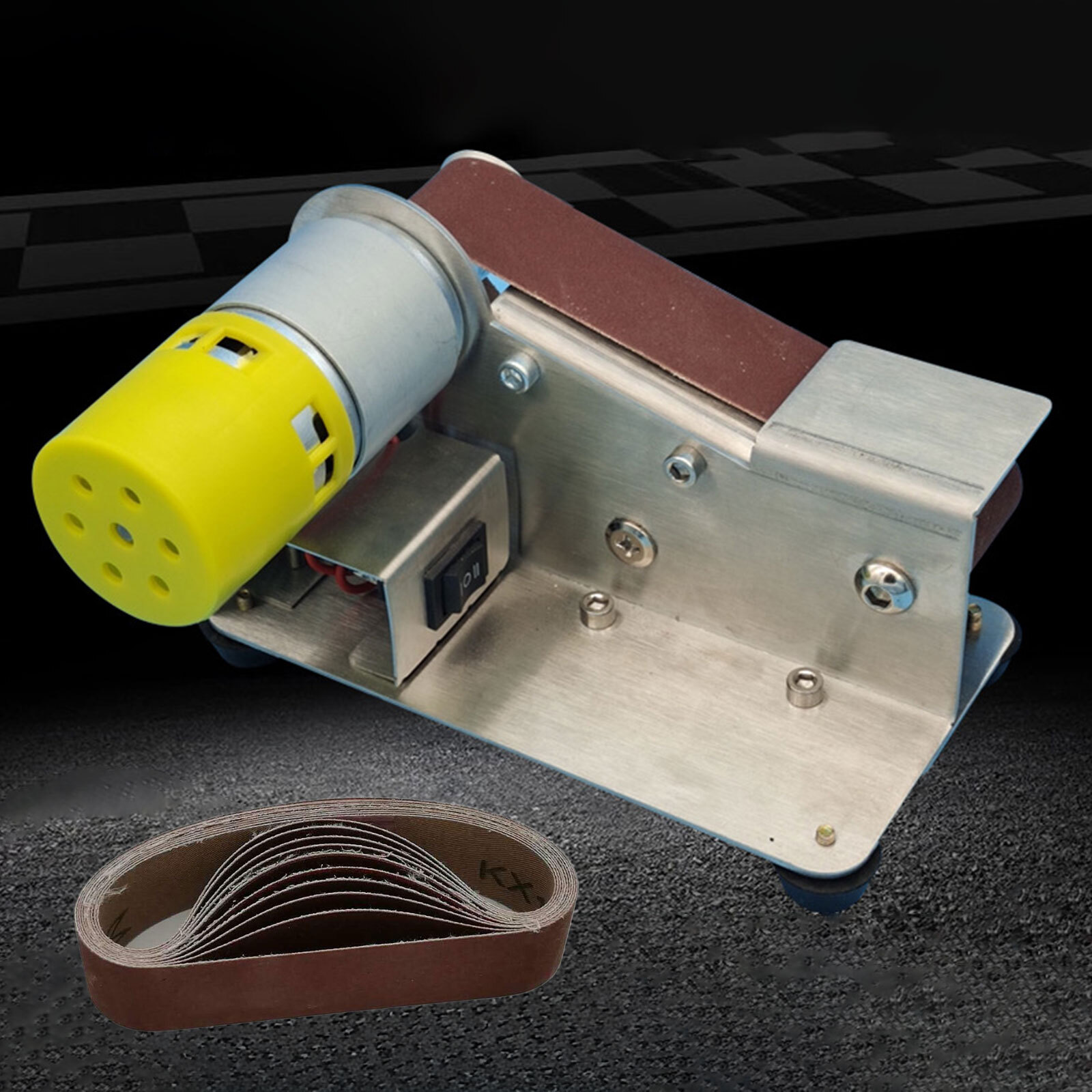 DIY Mini Electric Belt Sander Grinding Polishing Machine Multifunctional Grinder