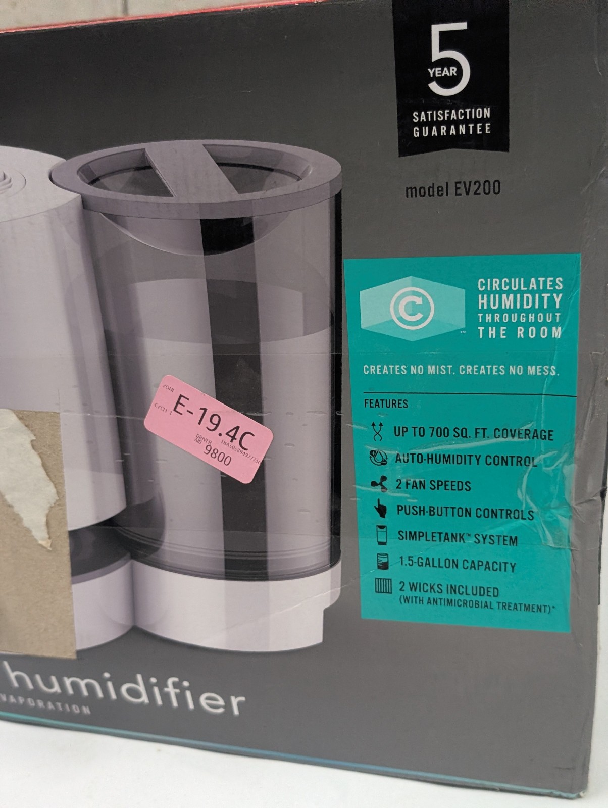 Vornado EV200 Evaporative Whole Room 700sqft Humidifier w/ Extra Tank Set NEW
