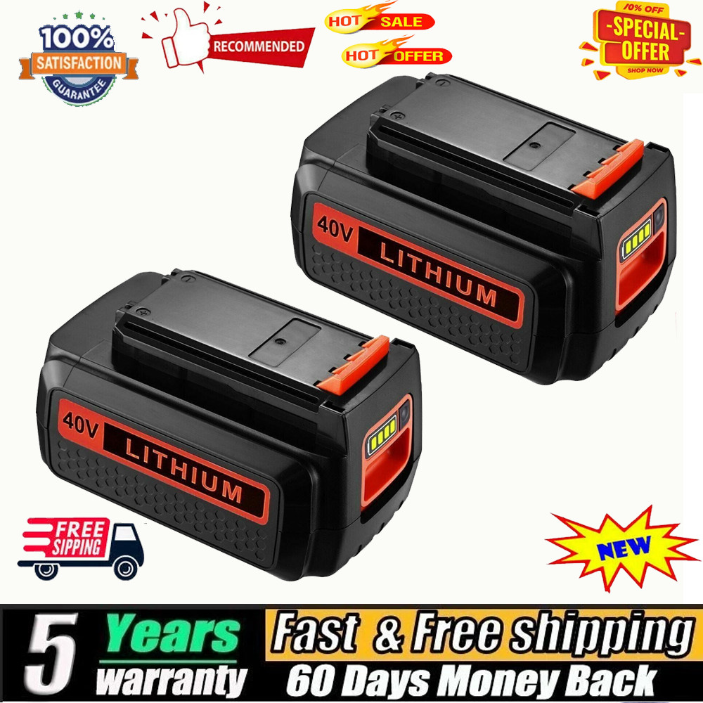 2Pack Battery for Black and Decker 40V 4.0Ah Max Lithium LBX2040 LBXR36 LSW36
