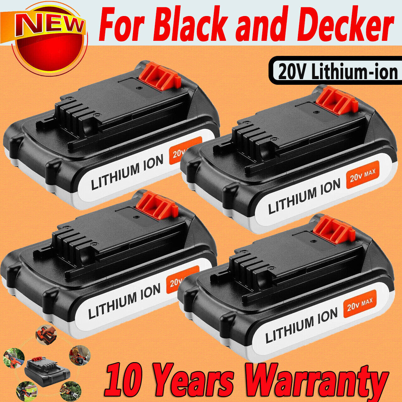 20V 2.5AH Lithium-Ion Battery for Black & Decker 20 Volt LB20 LBX20 LBXR20 3.0Ah