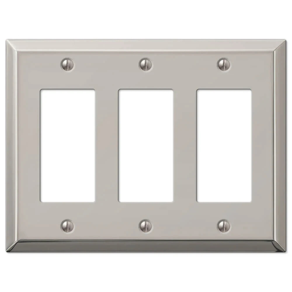 Electrical Switchplate Outlet Cover Century Brushed Nickel Single Double Triple