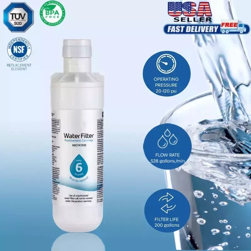 2 Pack LG LT1000P Refresh Refrigerator Ice Water Filter ADQ747935 GF-D706BSL US