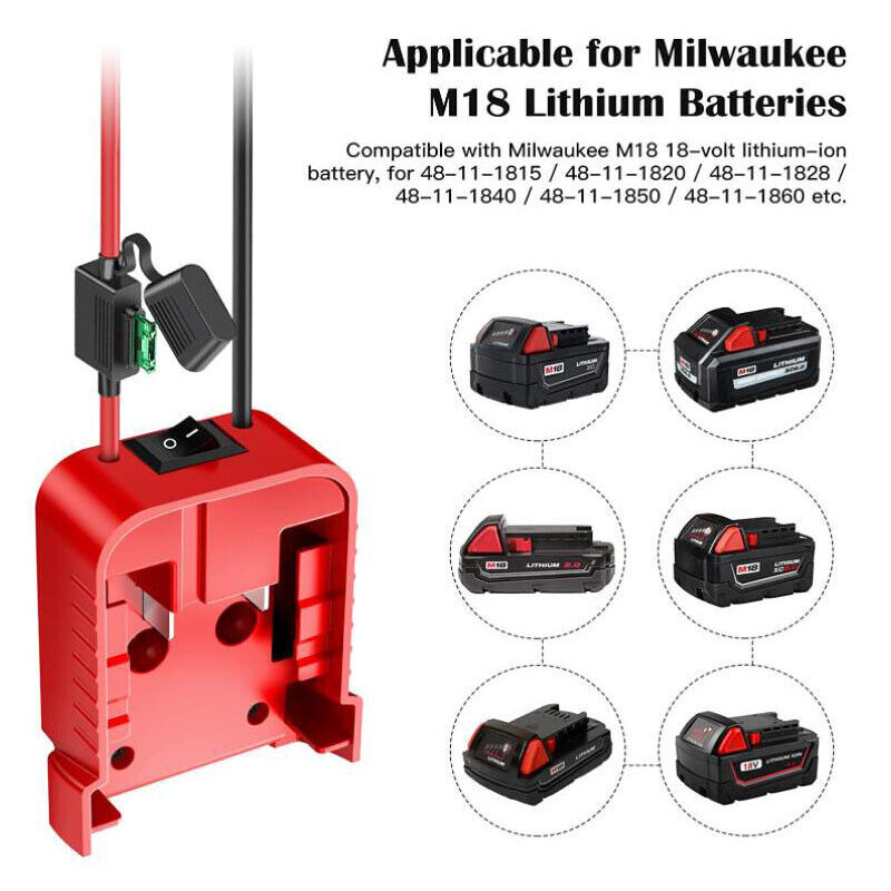 NEW Power Wheels DIY Adapter Compatible With Milwaukee M18 Battery 18V Connector