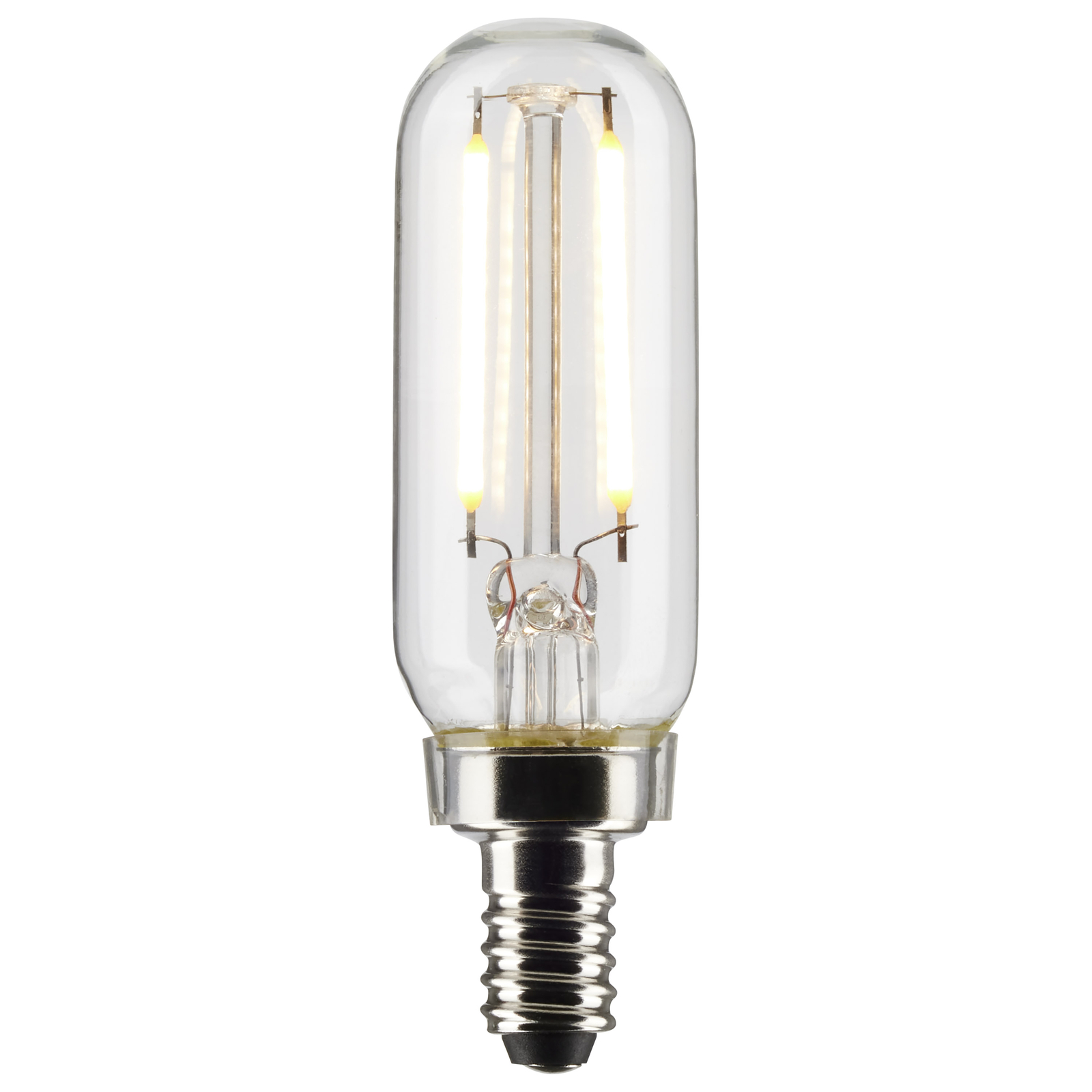 Satco S21340 LED Filament Tube 120V 2.8W =25W T6 Candelabra E12 2700K Warm White