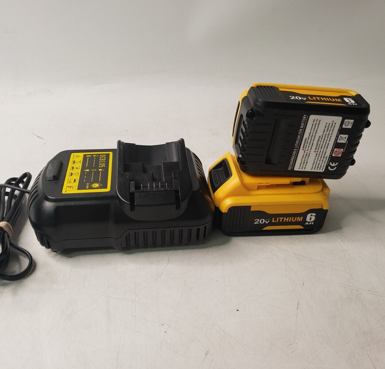 Lot of 2 FOR DEWALT 20V 6.0 AH Lithium-Ion Rechargeable Battery W/ Charger