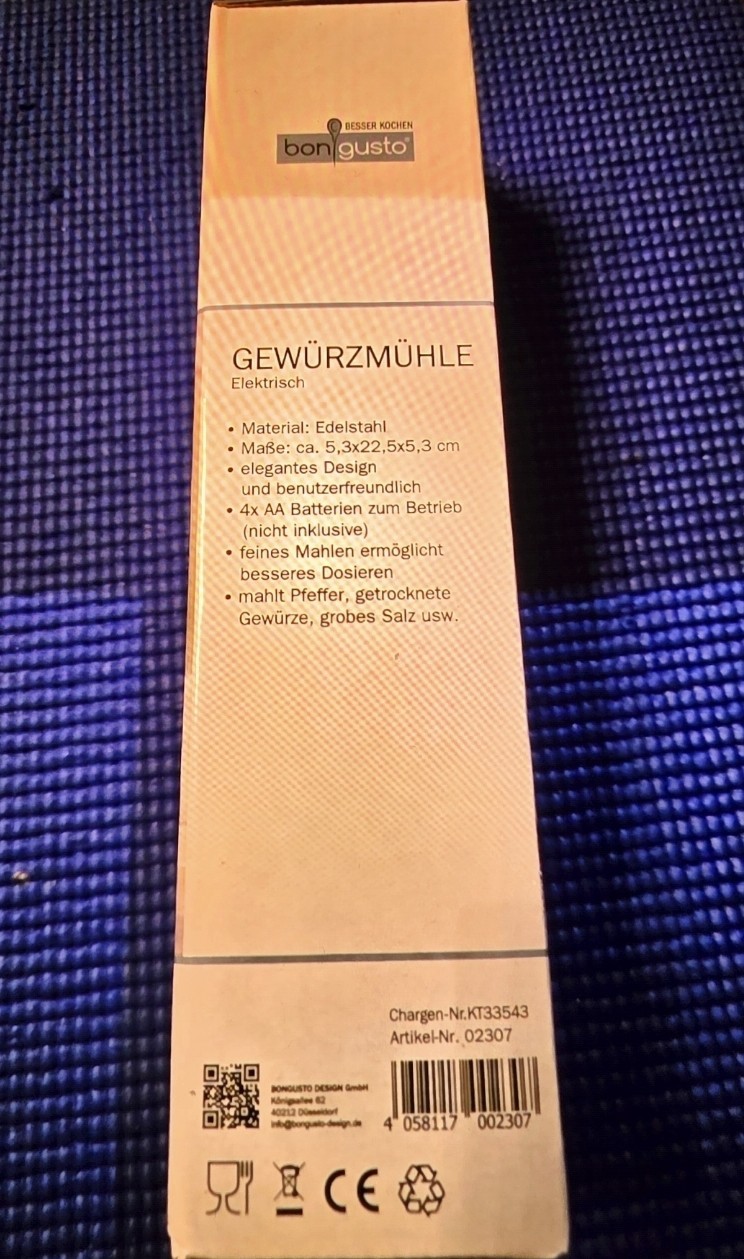 pepper mill Spice Grinder Electric light Gewürzmühle Licht not wmf un branded