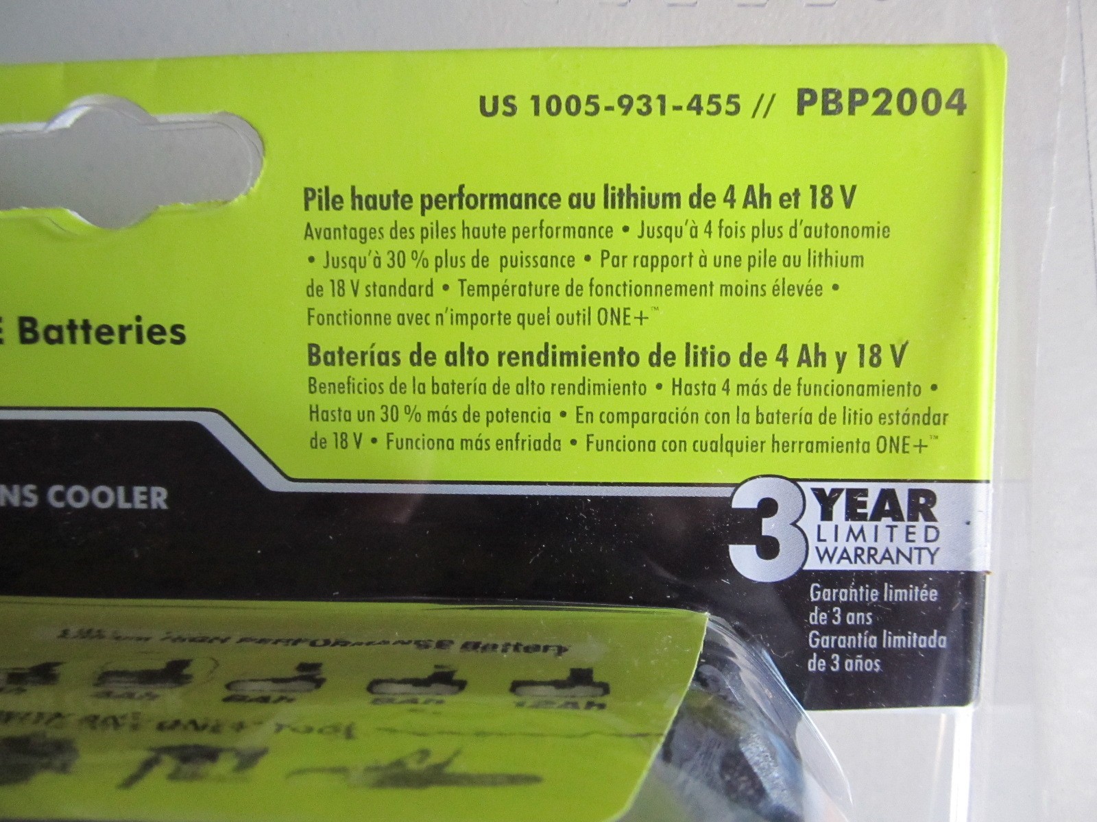 2 PACK Ryobi OEM HP Battery PBP2004 Lithium-Ion 18V ONE+ 4.0Ah Battery NEW